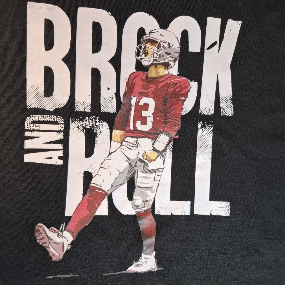San Francisco 49ers Brock Purdy #13 Adult 2XL Tshirt NFL Football Black Graphic